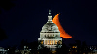 Crescent Moon rising behind the US Capitol