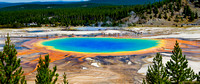 The Grand Prismatic Spring and Excelsior Geyser - Yellowstone National Park