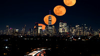 Moonstack of Moonrise over over One World Trade Center