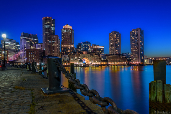 Dusk at Boston's Fan Pier Park
