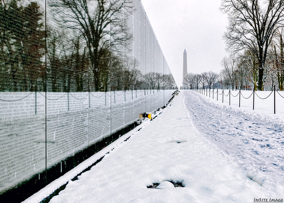 Snowy morning at the Vietnam Veterans Memorial