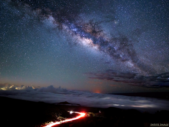 Milky Way above the clouds on Hawaii's Mauna Kea