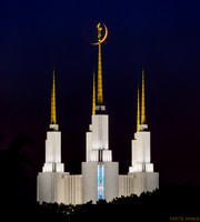 6% Crescent Moon with the Washington DC Temple