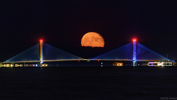 Charles Cullen Bridge moonrise - Delaware