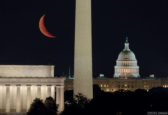 Crescent Moon over Washington DC
