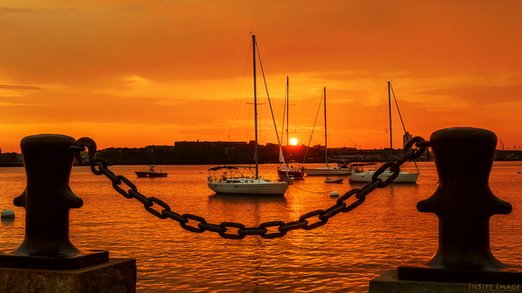 Sunrise over Boston's Harbor