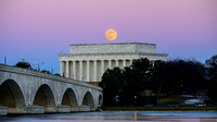 Full Wolf Moon Rising over the Lincoln Memorial