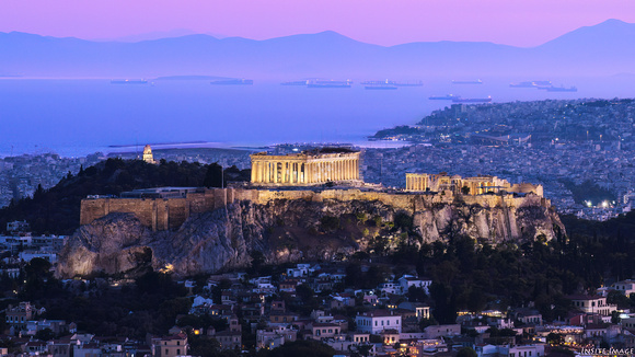 Blue Hour at the Parthenon on the Acropolis in Athens