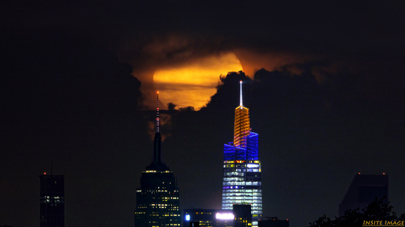 The Empire State Building and One Vanderbilt under the Sturgeon Moon