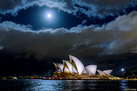 Strawberry Full Moon over the Sydney Opera House