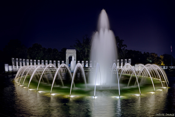 After midnight at the World War II Memorial - Washington, DC