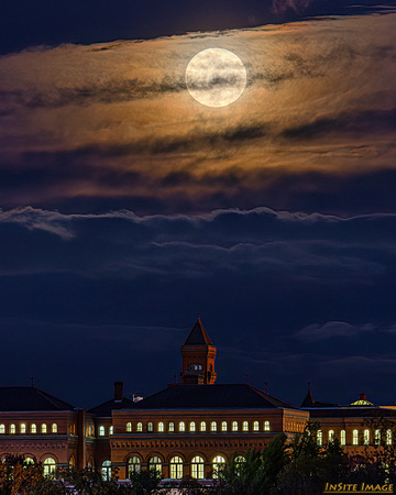 November's Beaver Moon over the Smithsonian Castle