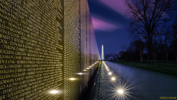 The Vietnam Veterans Memorial at Night
