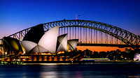 The Sydney Opera House and Harbour Bridge at Dusk