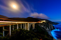 Bixby Creek Bridge under a Bright Moon (Big Sur, California)