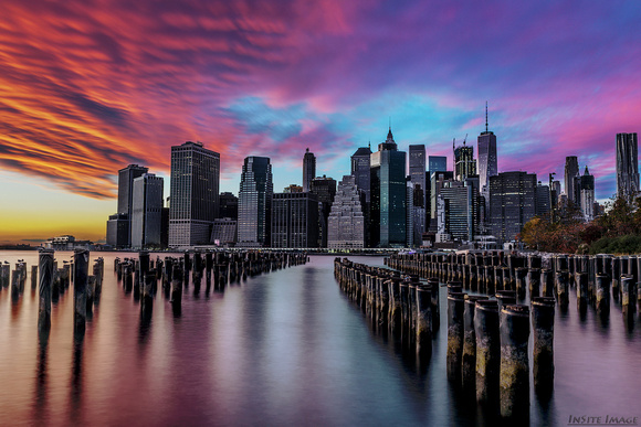 Manhattan sunset from Brooklyn Bridge Park