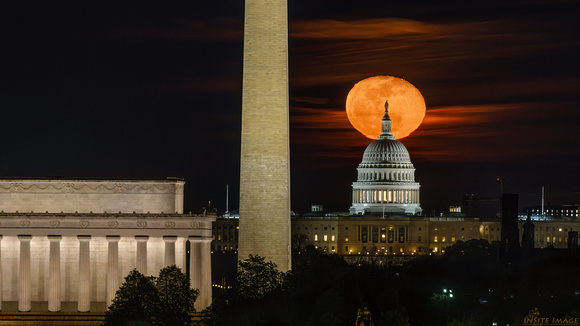 94% Snow Moon over the US Capitol