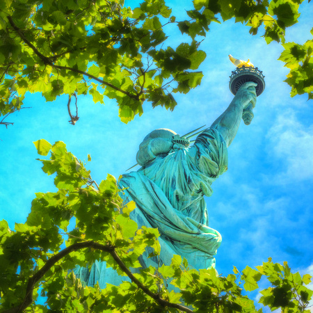 Liberty Framed in Leaves